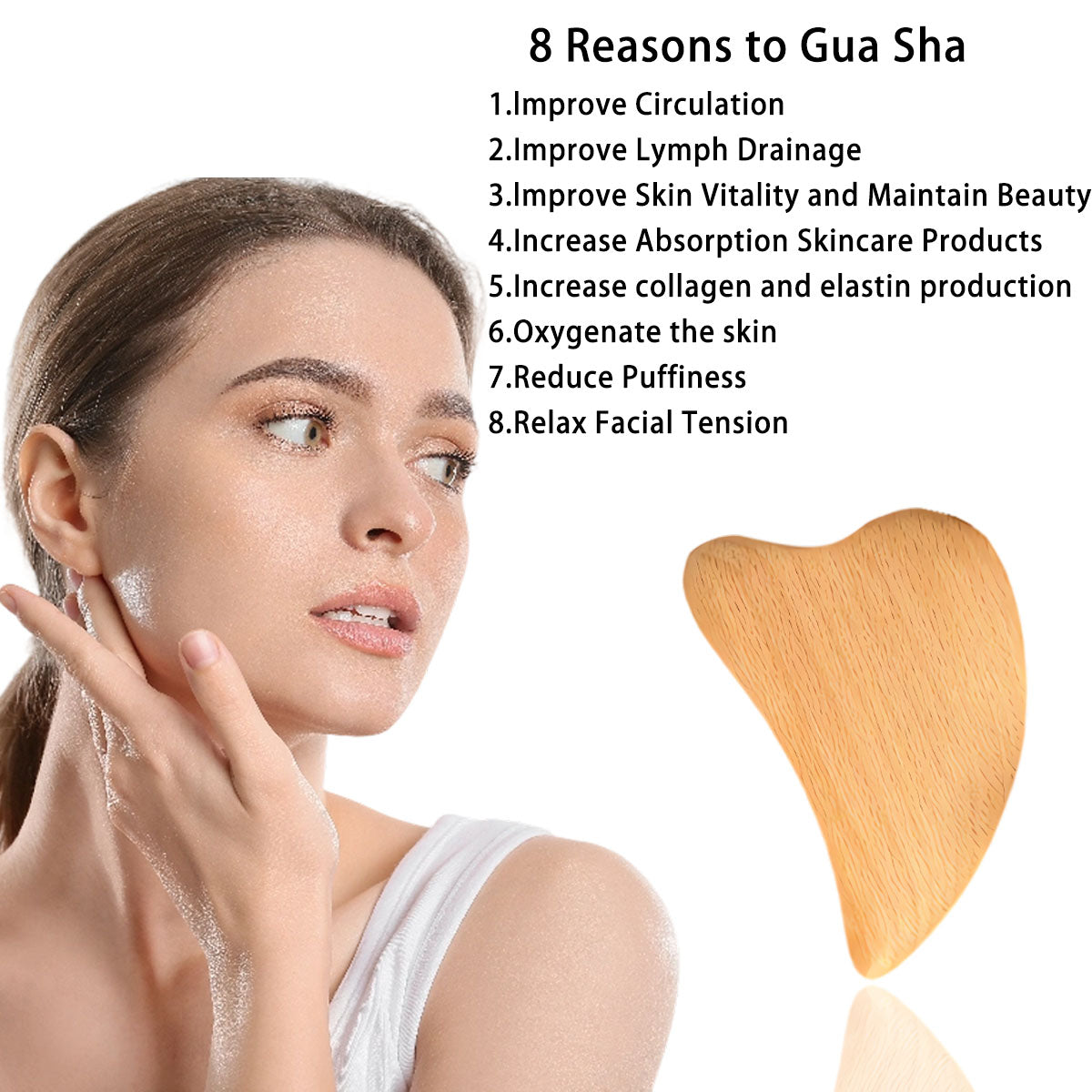Wooden Heart-shaped Gua Sha Tool